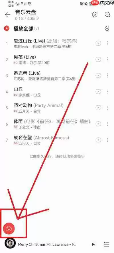 网易云音乐云盘怎么上传歌曲