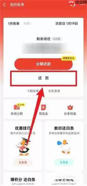 京东白条还款怎么一次还清