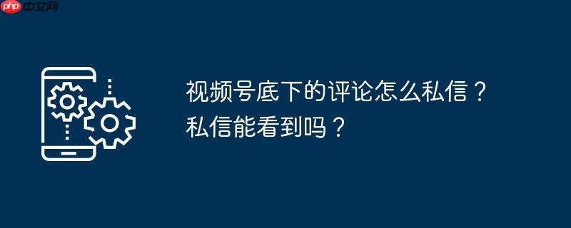 视频号底下的评论怎么私信？私信能看到吗？