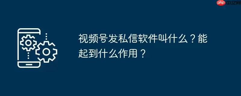 视频号发私信软件叫什么？能起到什么作用？