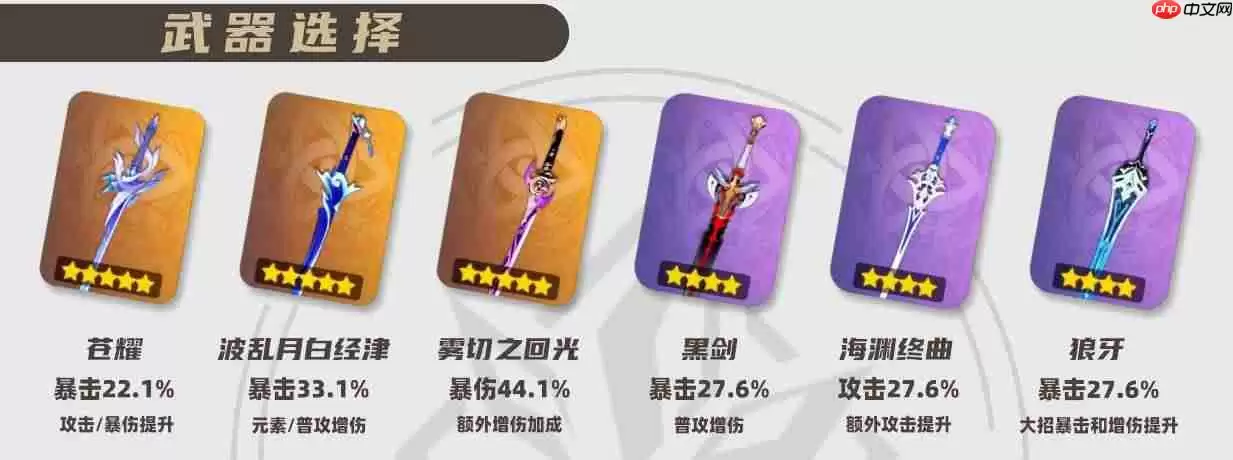 原神丝柯克武器推荐