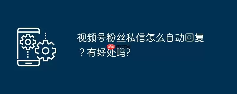 视频号粉丝私信怎么自动回复?有好处吗?