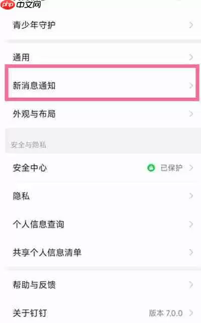 钉钉怎么开启勿扰模式