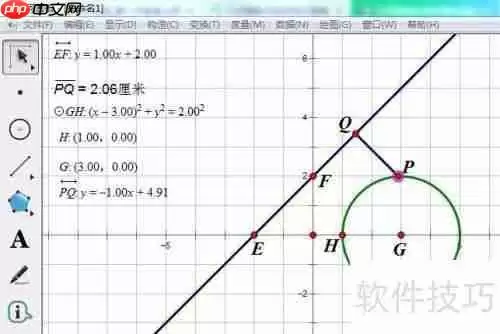 几何画板解圆上动点到直线距离最值问题
