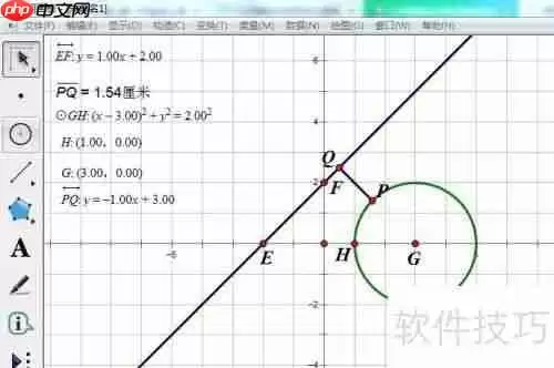 几何画板解圆上动点到直线距离最值问题