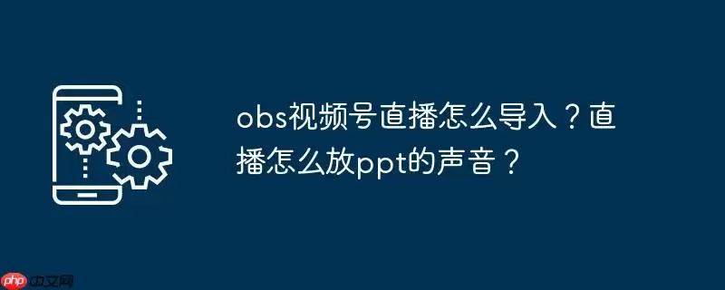 obs视频号直播怎么导入？直播怎么放ppt的声音？