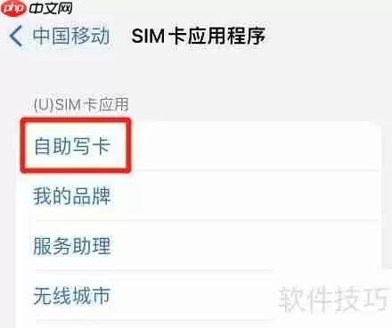 iPhone如何自助写入SIM卡信息
