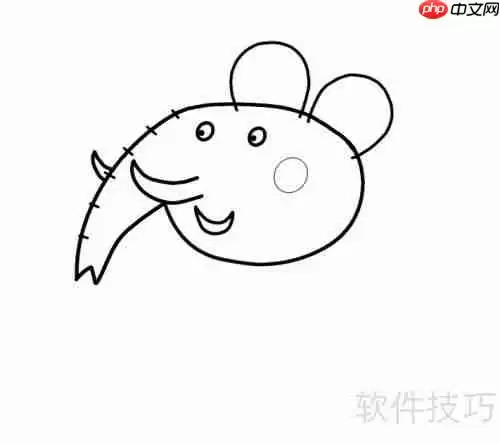 学会画大象牙医简笔画