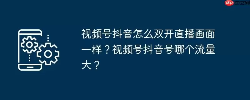 视频号抖音怎么双开直播画面一样？视频号抖音号哪个流量大？