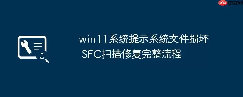 win11系统提示系统文件损坏 SFC扫描修复完整流程
