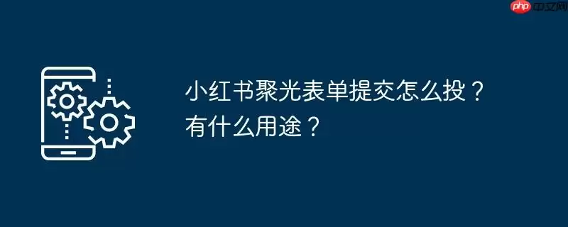 小红书聚光表单提交怎么投？有什么用途？