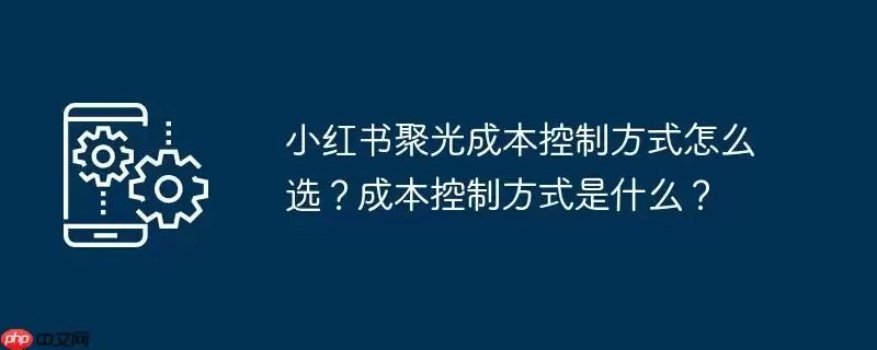 小红书聚光成本控制方式怎么选？成本控制方式是什么？