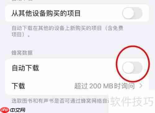 iPhone14设置图书蜂窝数据自动下载方法