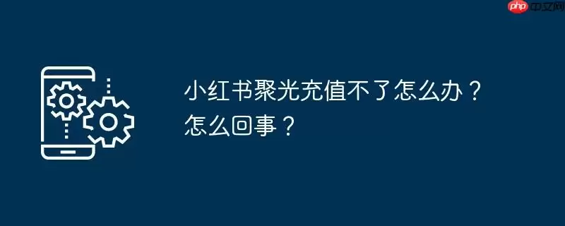 小红书聚光充值不了怎么办?怎么回事?