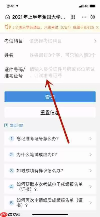 支付宝怎么查询英语四六级成绩