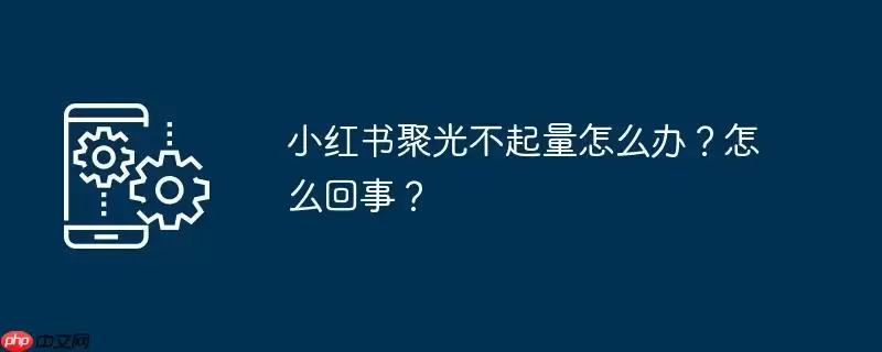 小红书聚光不起量怎么办?怎么回事?