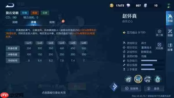 王者荣耀体验服赵怀真操作攻略