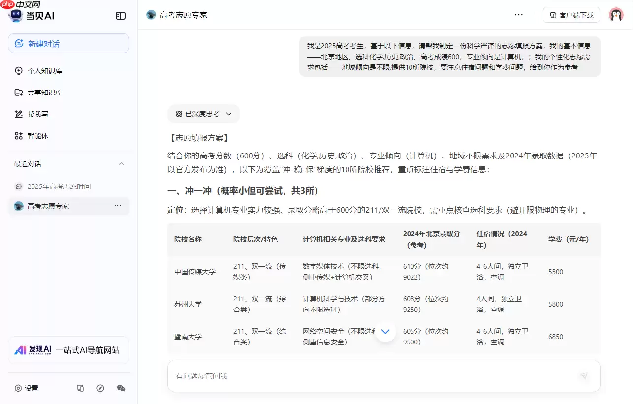 ai志愿填报助手推荐,当贝AI志愿专家上线