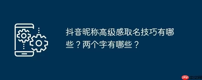 抖音昵称高级感取名技巧有哪些？两个字有哪些？