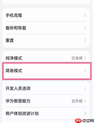 鸿蒙系统怎么开启简易模式