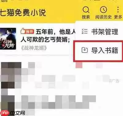 七猫小说怎么导入本地书籍