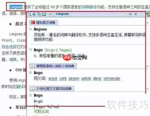 Lingoes(灵格斯)词典使用指南