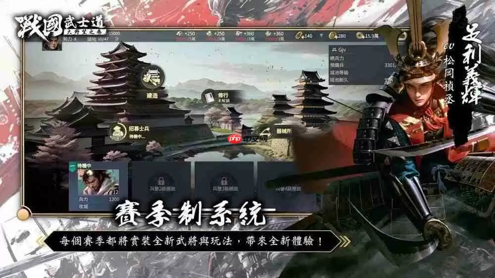 战国赛季制 SLG《战国武士道〜大野望之卷〜》港澳台服开放预约