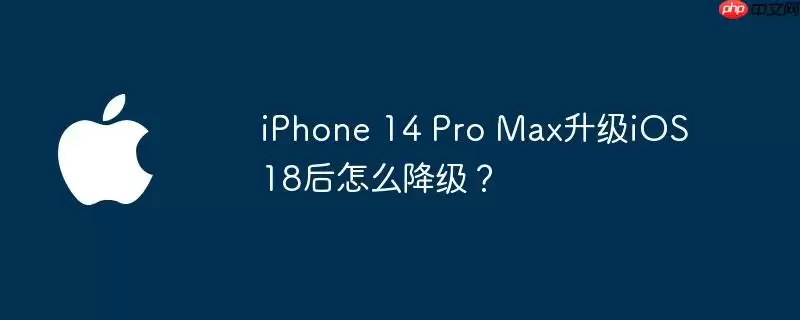 iphone 14 pro max升级ios 18后怎么降级? - 游乐网
