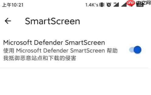 microsoft edge如何设置安全选项 edge app设置SmartScreen方法