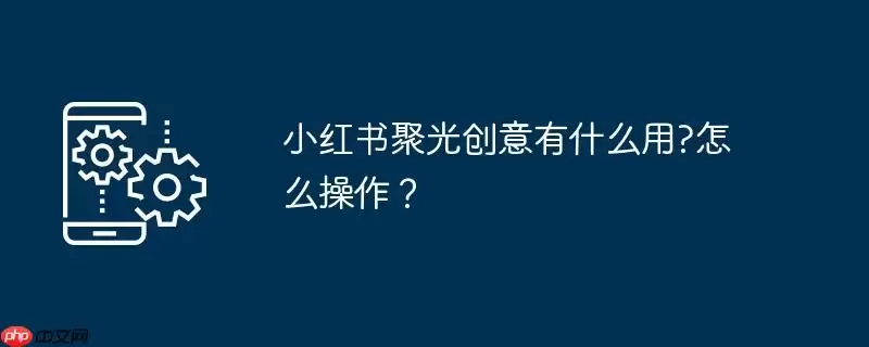 小红书聚光创意有什么用?怎么操作？