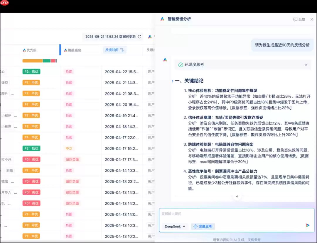 想让DeepSeek帮你分析反馈？小程序“AI反馈”免费使用，点我开通！