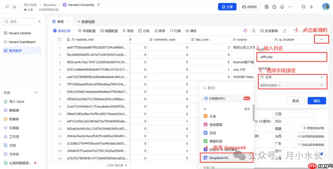大数据监控+多维表格+deepseek 分析+大屏可视化，定量分析：2025 年高考数学有多难？