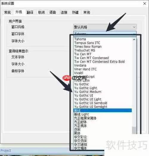 林格斯翻译家窗口字体设置方法