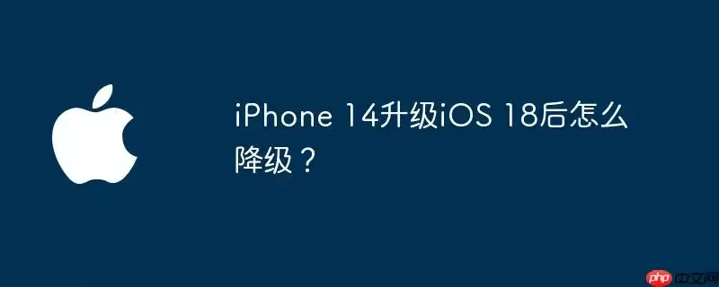 iphone 14升级ios 18后怎么降级?