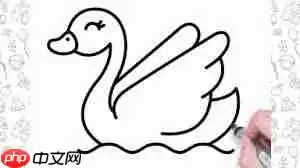 如何学会画优雅天鹅简笔画