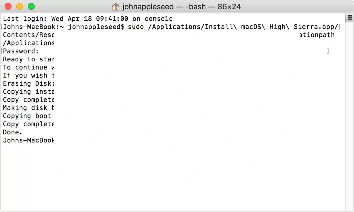 如何创建可引导的macOS安装器