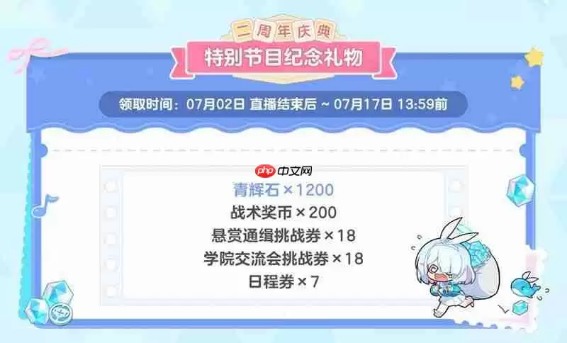 蔚蓝档案最新二周年兑换码 国服二周年官方福利礼包