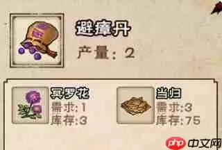 烟雨江湖丹药配方炼丹材料大全攻略