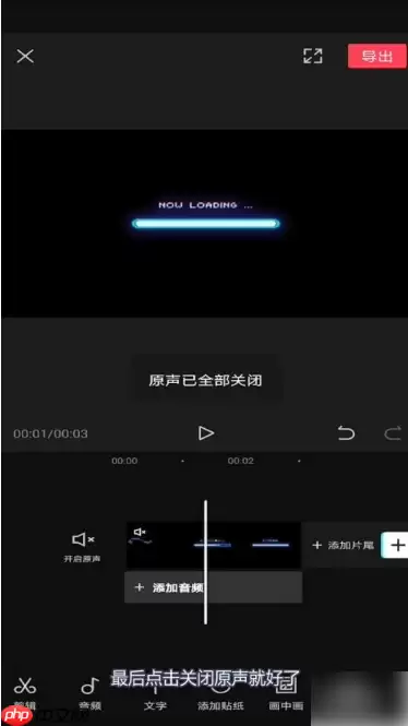 抖音剪映怎么关闭视频原声 剪映关闭视频原声方法介绍