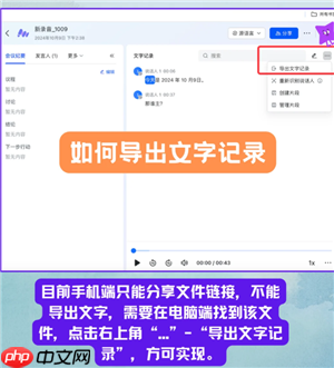 飞书妙计语音转文字免费吗 飞书妙计语音转文字怎么导出