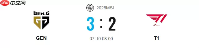 GEN战胜T1晋级MSI决赛！Faker拿下国际生涯一千击杀！