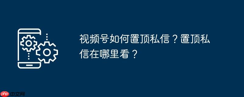 视频号如何置顶私信？置顶私信在哪里看？