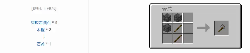 我的世界石斧怎么合成