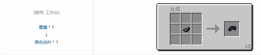 我的世界黑色染料怎么合成