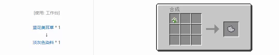 我的世界淡灰色染料怎么合成