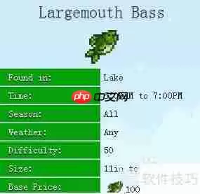 星露谷物语大嘴鲈鱼钓点介绍