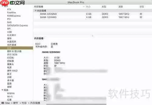 MacBook内存型号查询方法