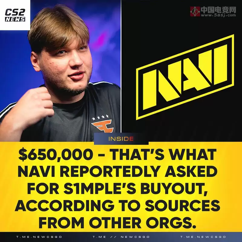 s1mple天价转会陷僵局！NAVI标价65万美元，三豪门争夺CS传奇狙击手