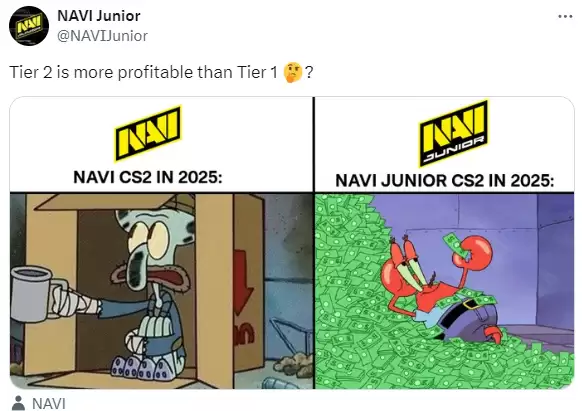 NAVI青训队崛起：Junior战队狂揽21.15万美金 奖金数碾压VP/Liquid