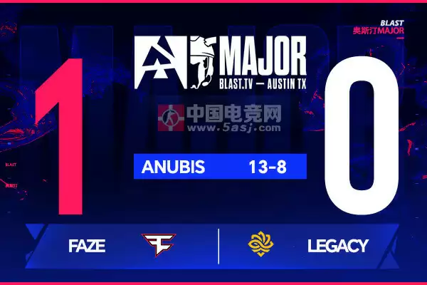 FaZe力克Legacy晋级2-1组｜s1mple大狙统治Anubis｜奥斯汀Major战报